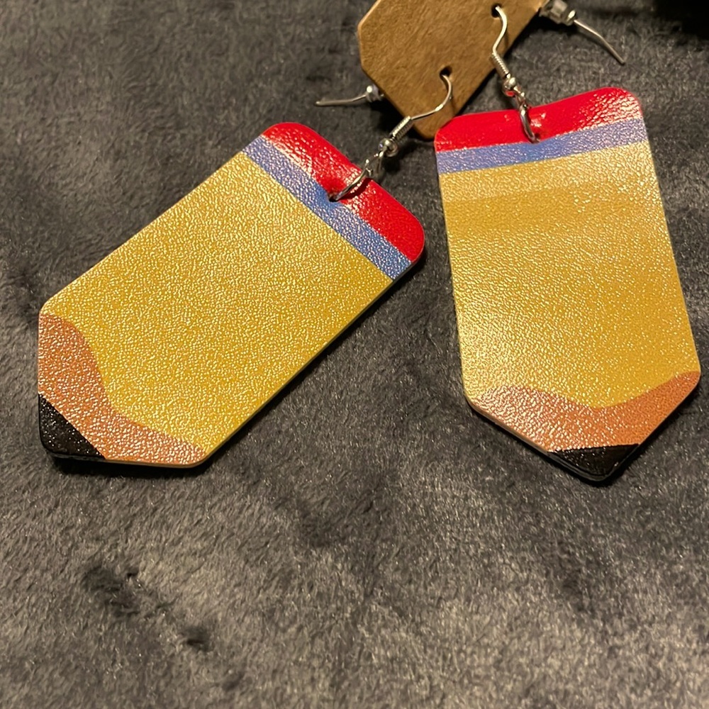 Pencil Vegan Leather Back to School Teacher Pre-K Earrings Great to Bundle!